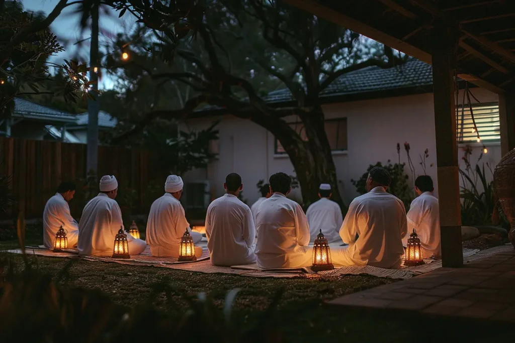 Muslims gathered in a Tasawwuf dhikr circle in Australia, reflecting the living Sufi tradition